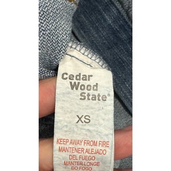 Cedar Wood State Size XS Sleeveless Denim Vest Trucker Festival Hipster Layer - Picture 5 of 6